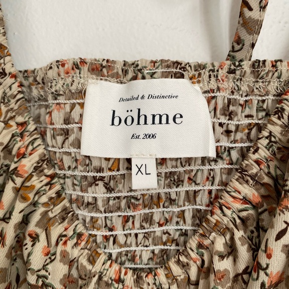 Bohme Brown Smocked Puff Sleeve Sundress - Picture 4 of 6